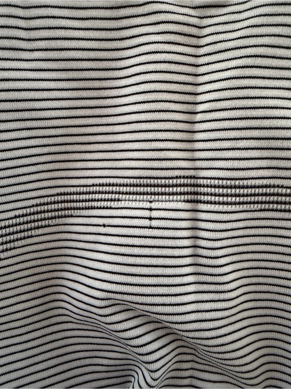lululemon athletica Black and White Striped Short Sleeve Scoop Tee swiftly